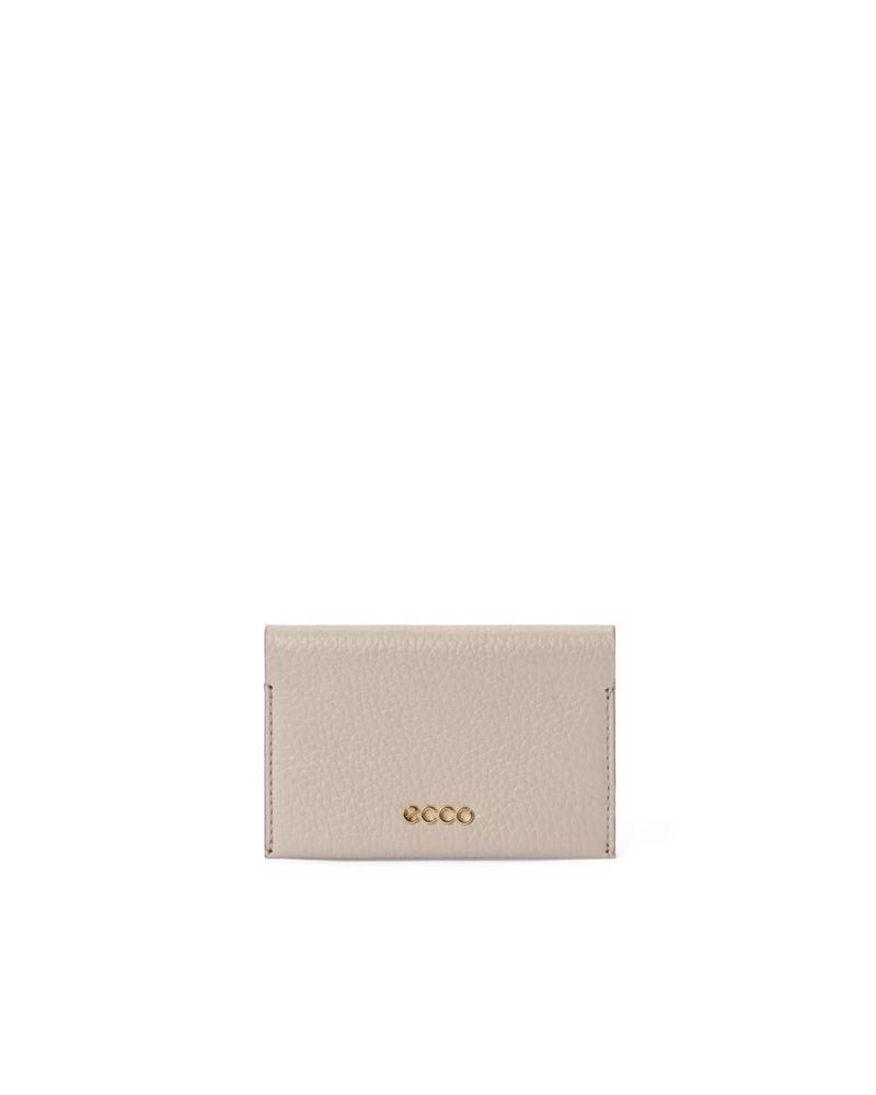 Beige ECCO Business Card Purse Pebble Leather
