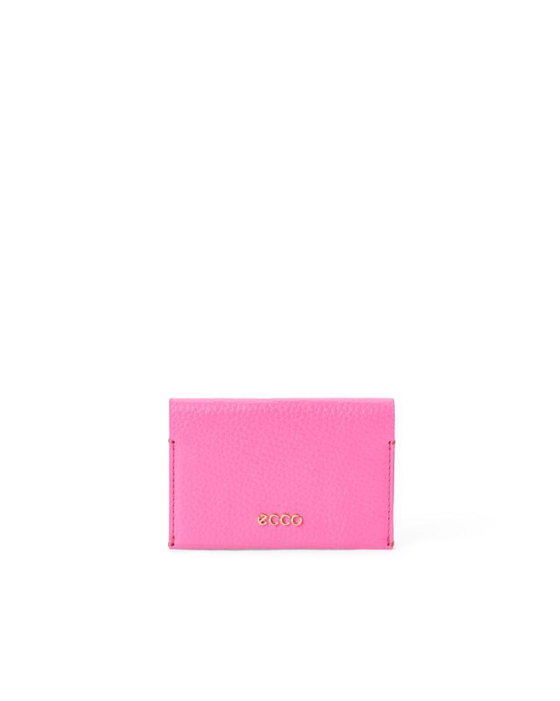 Pink ECCO Business Card Purse Pebble Leather